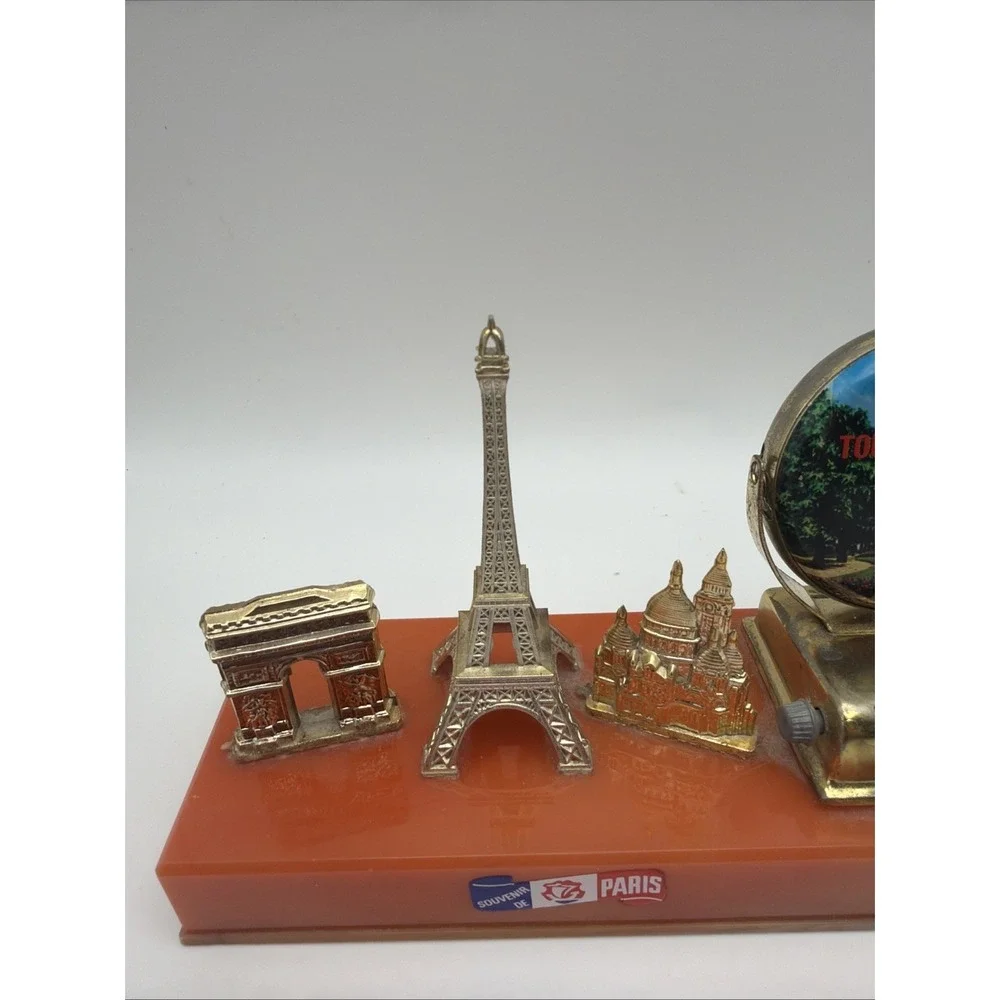 Vintage Paris Souvenir Perpetual Desk Calendar Eiffel Tower Arc De Triomphe